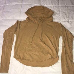 Mustard yellow cropped long sleeve shirt